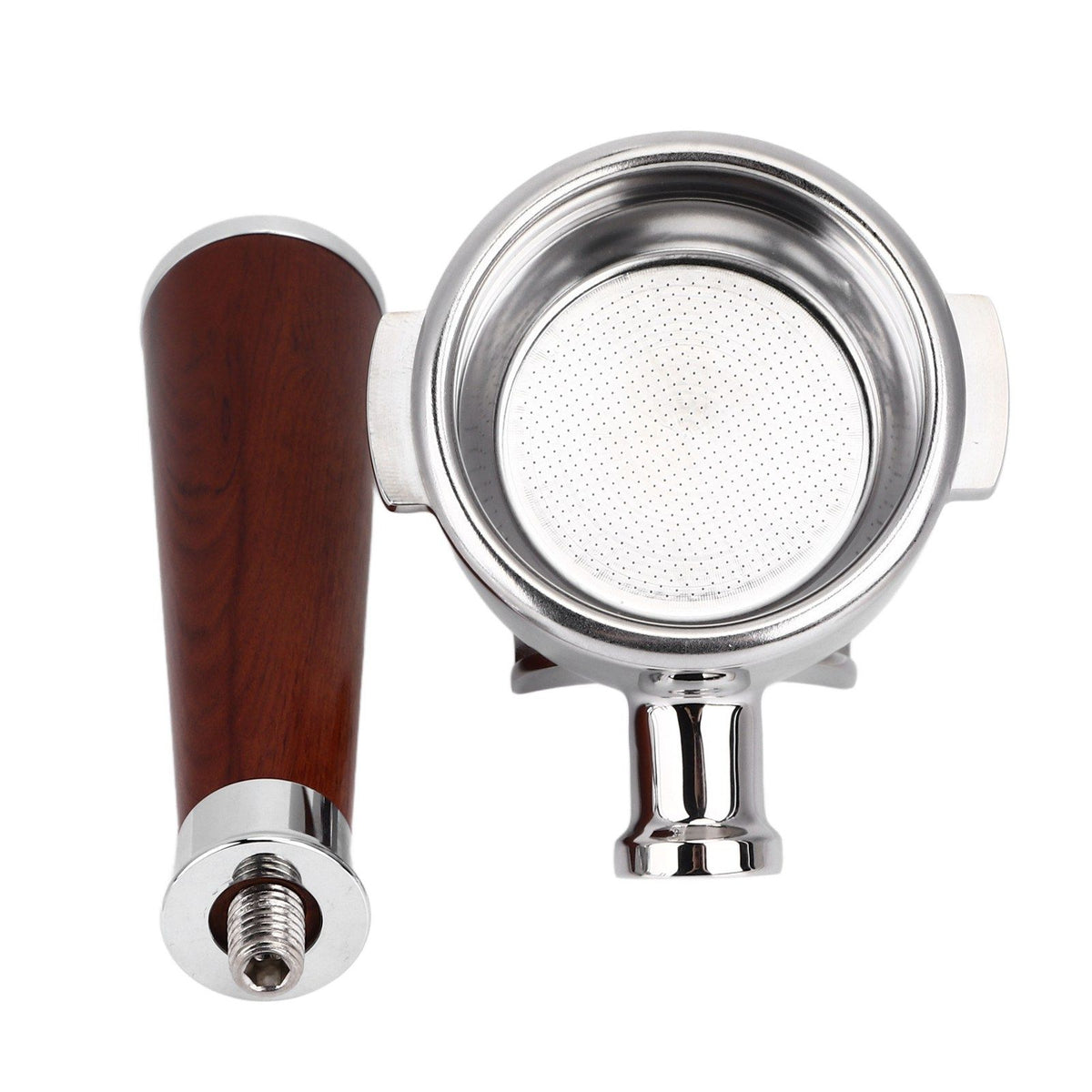 58mm Coffee Portafilter Coffee Machine Filter Coffee Machine Replacement Parts with Wooden Handle for Commercial Use