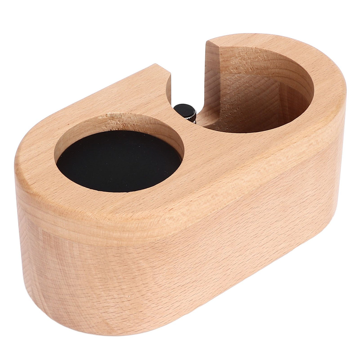 Coffee Filter Tamper Holder 58mm Aperture Coffee Knock Box Wood Texture Wooden Coffee Tamping Station with Nonslip Feet