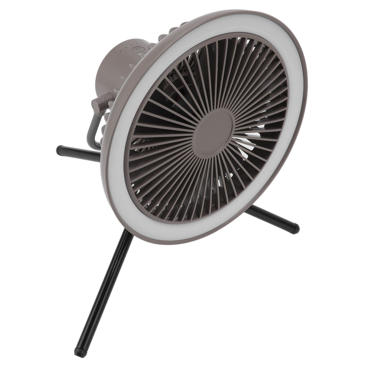 Camping Light Fan 3 Level Wind Adjustment USB Charging 3.7V 2A Hanging Camping Lights Tent Fan with Bracket for Outdoor Gray