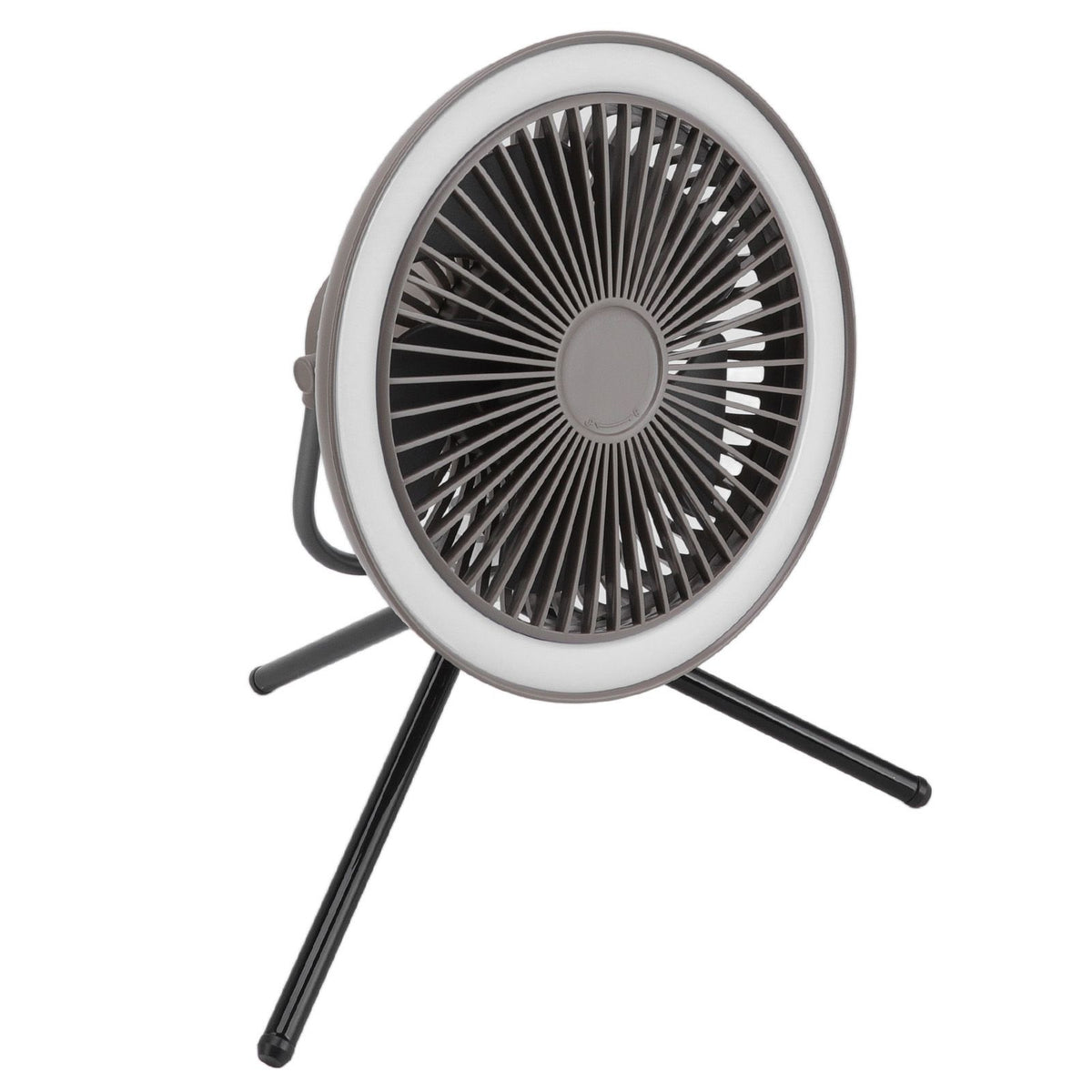 Camping Light Fan 3 Level Wind Adjustment USB Charging 3.7V 2A Hanging Camping Lights Tent Fan with Bracket for Outdoor Gray