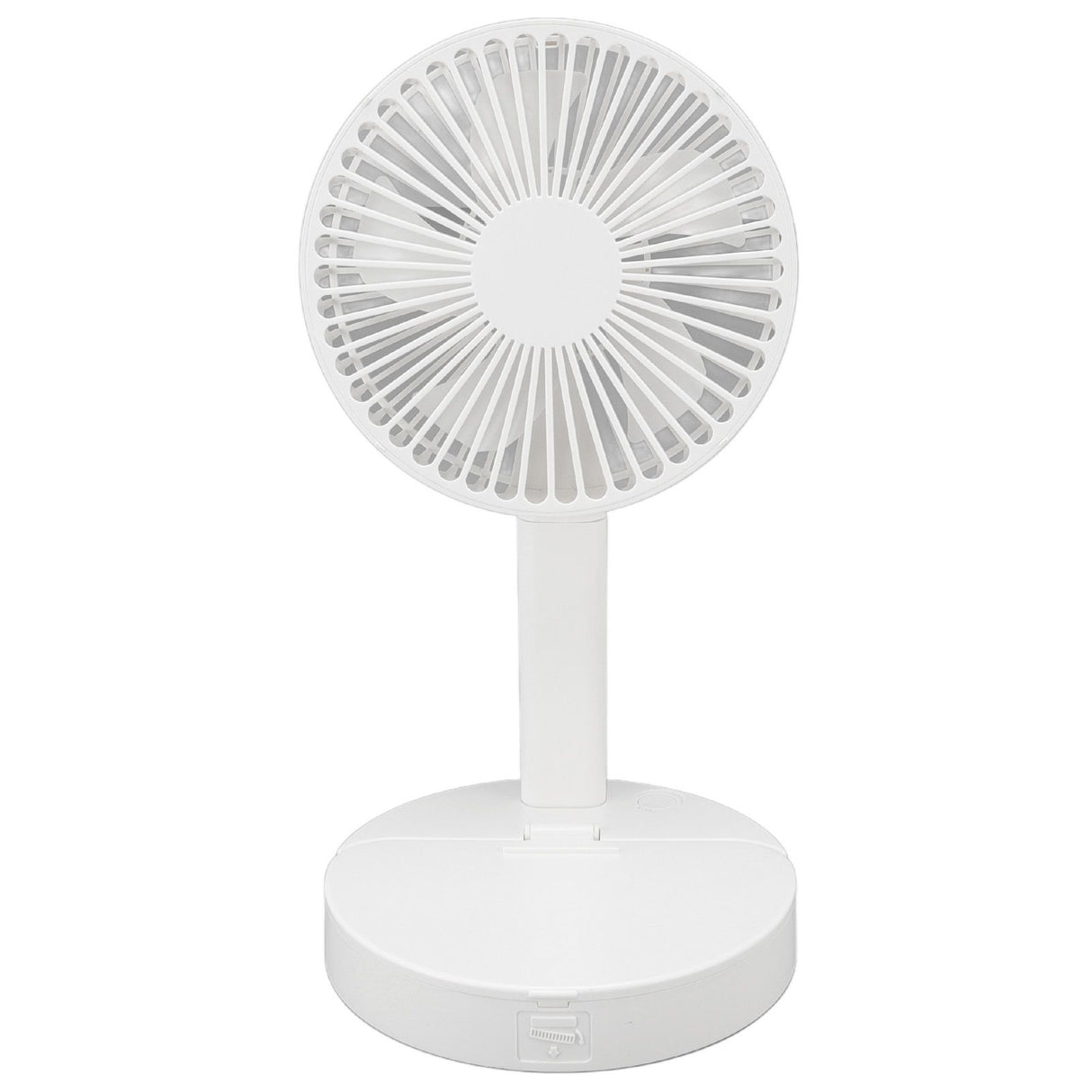 USB Desktop Fan Foldable Rechargeable Battery Makeup Mirror Function Bottom Silicone 3 Speeds White Mini Fan
