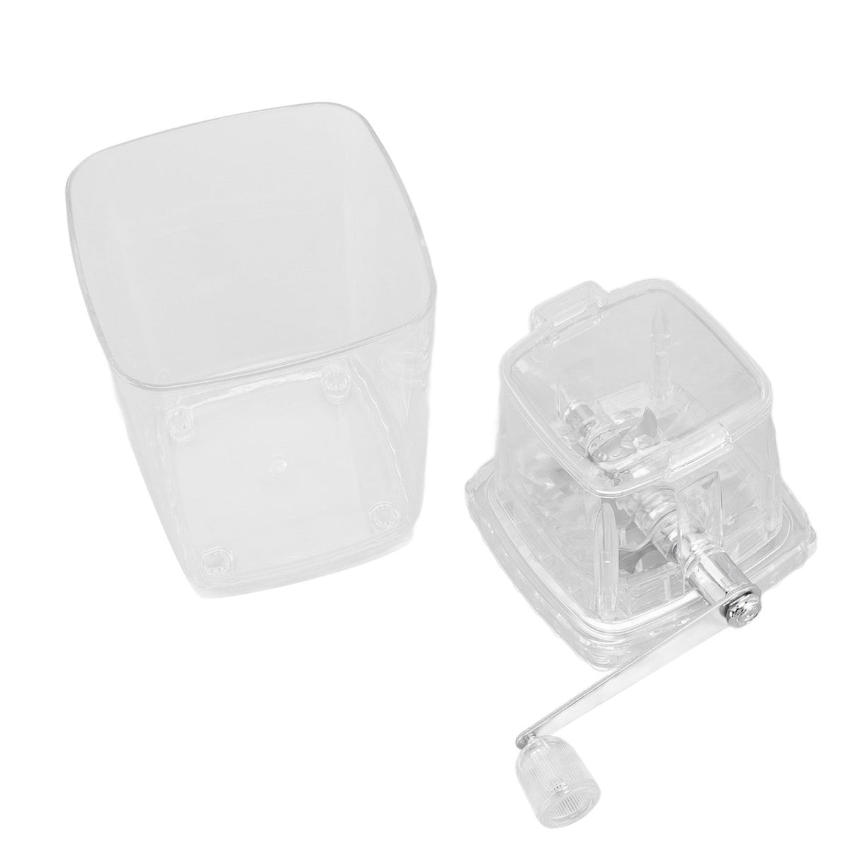 Hand Cranked Ice Crusher Clear Rustproof Multifunctional Manual Ice Crusher for Home Kitchen Transparent