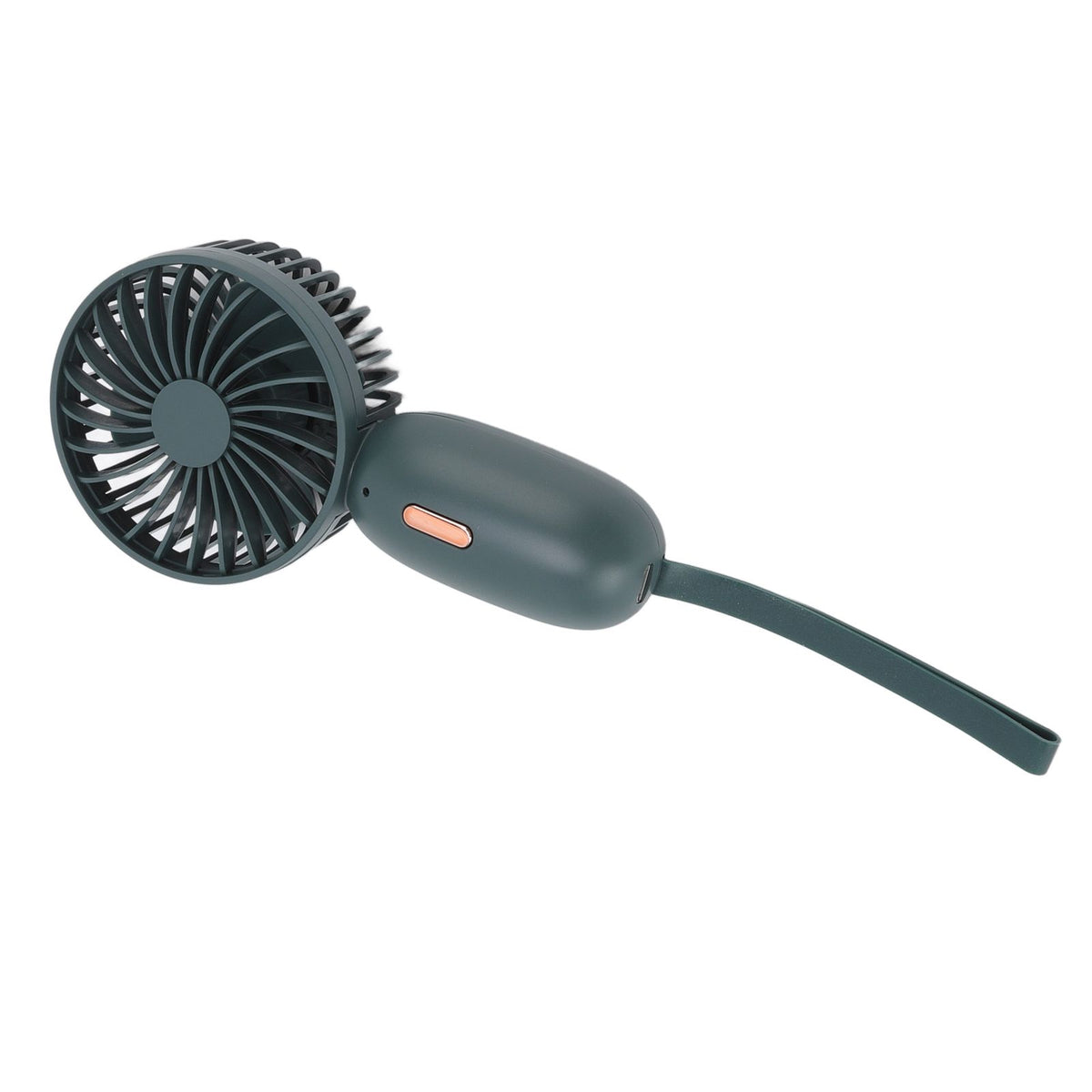 Handheld Fan USB Charging 3 Speeds Portable Size 500mAh Battery Strong Power Mini Portable Fan for Home Office Travel Green