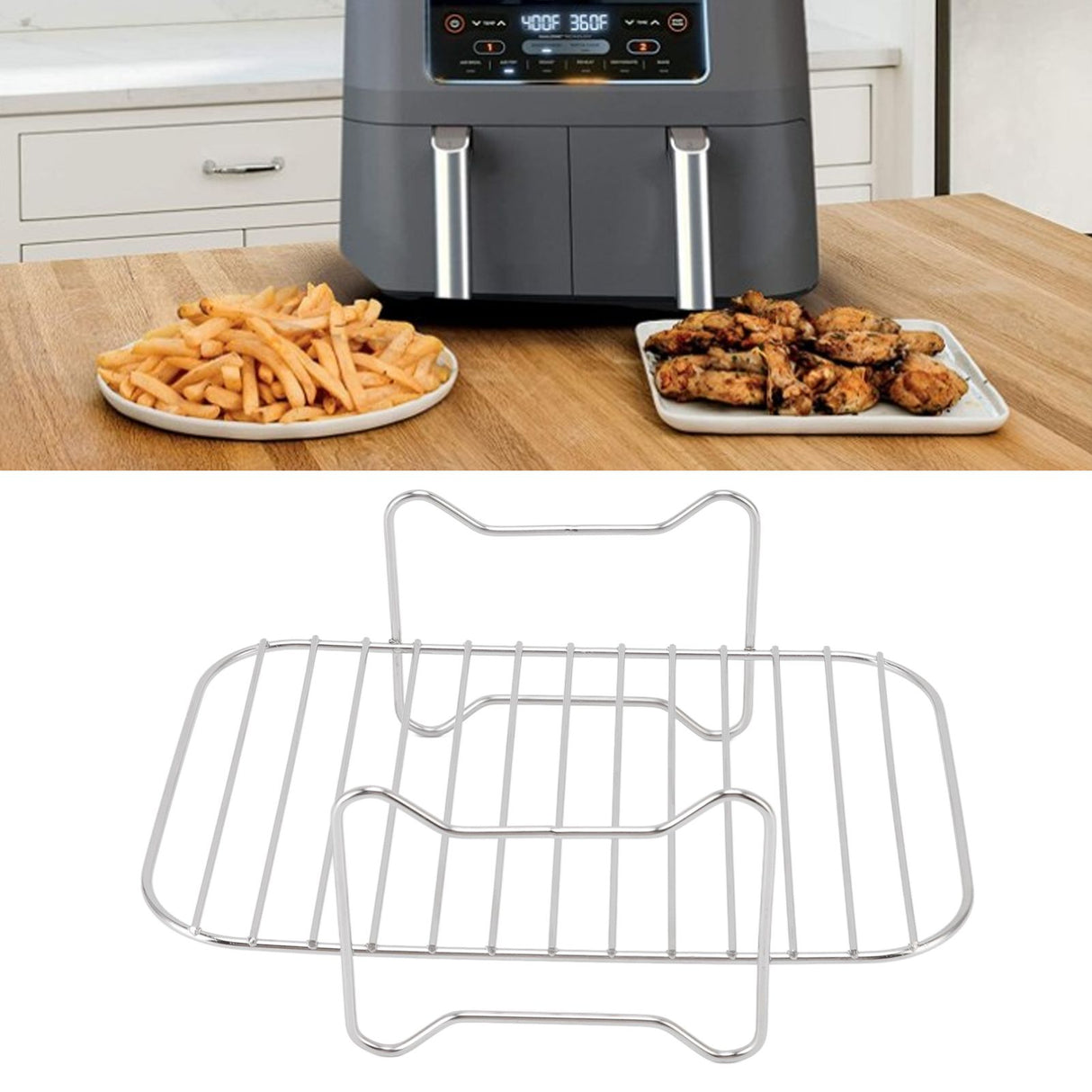 Fryer Stainless Steel Rack Multi Purpose Cooking Baking Grilling Rack Fryer Accessories for Ninja Foodi DZ201 401