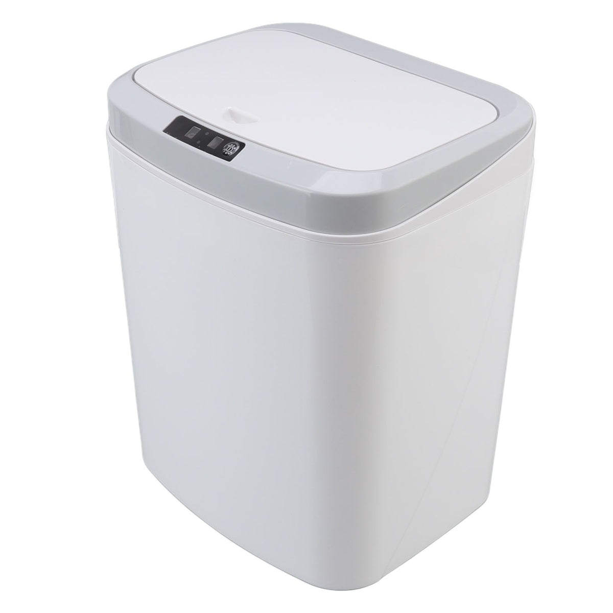 Smart Trash Can 16L Infrared Induction Button Control Manual Mute Household Automatic Trash Can with Night Light White