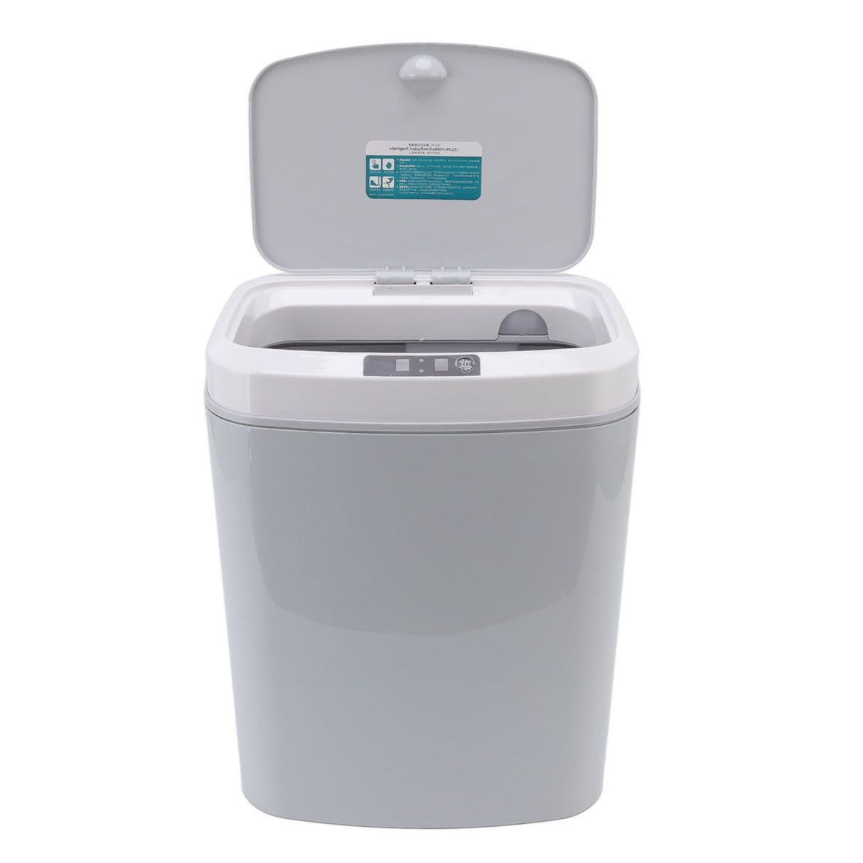Smart Trash Can 16L Infrared Induction Button Control Manual Mute Household Automatic Trash Can with Night Light Gray