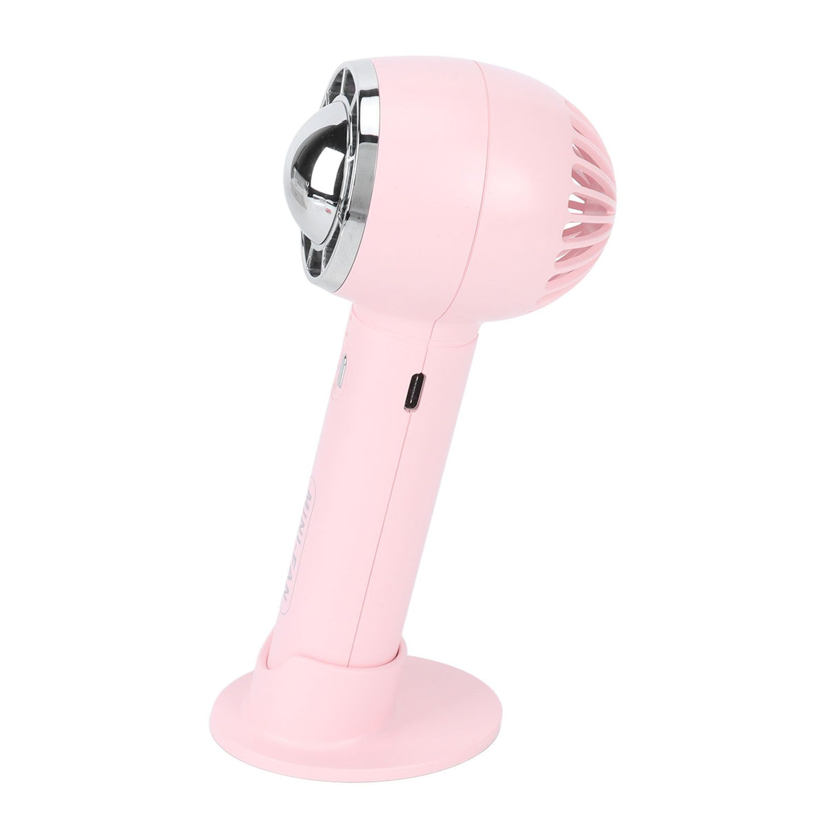 Handheld Fan 3 Speeds USB Charging Strong Wind Lightweight 1200mAh Battery Portable Fan Handheld for Office Travel Pink