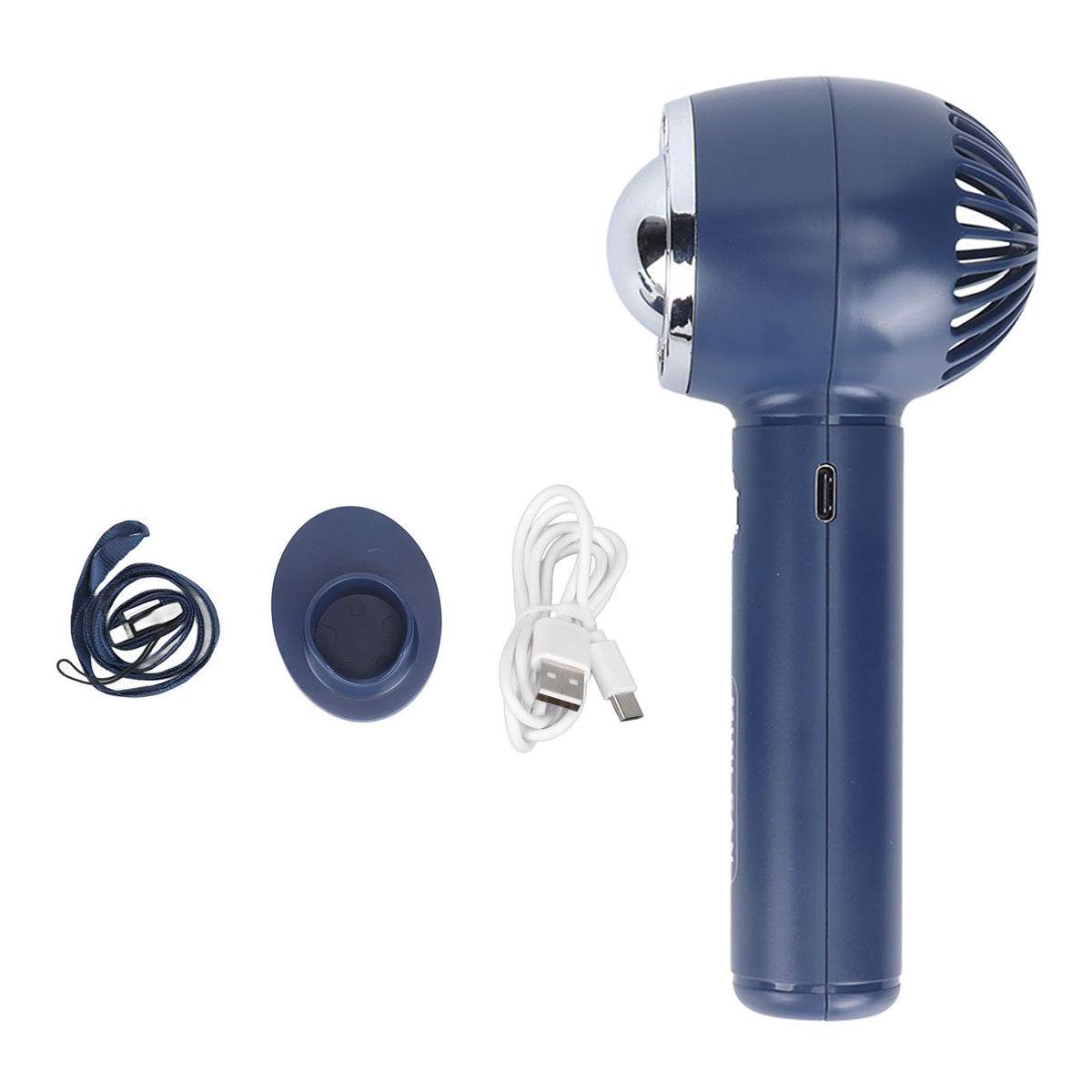 Handheld Fan 3 Speeds USB Charging Strong Wind Lightweight 1200mAh Battery Portable Fan Handheld for Office Travel Blue