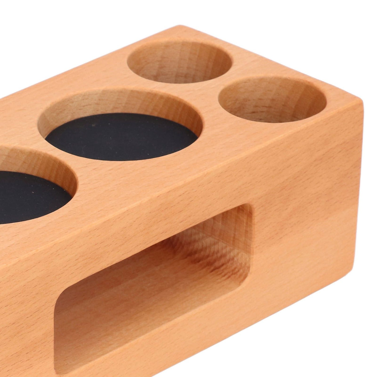 Wood Coffee Filter Tamper Holder Multifunction Wooden Coffee Tamper Mat for 2.3in Coffee Machine Handle Bracket