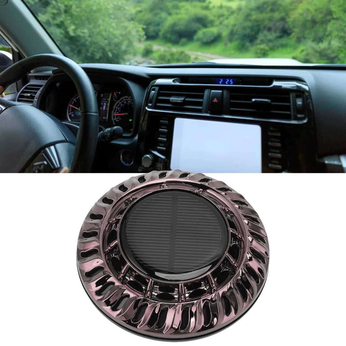 Solar Car Perfume Diffuser Automatic Rotating Decorative Car Aromatherapy Machine for Office Home Silver Black