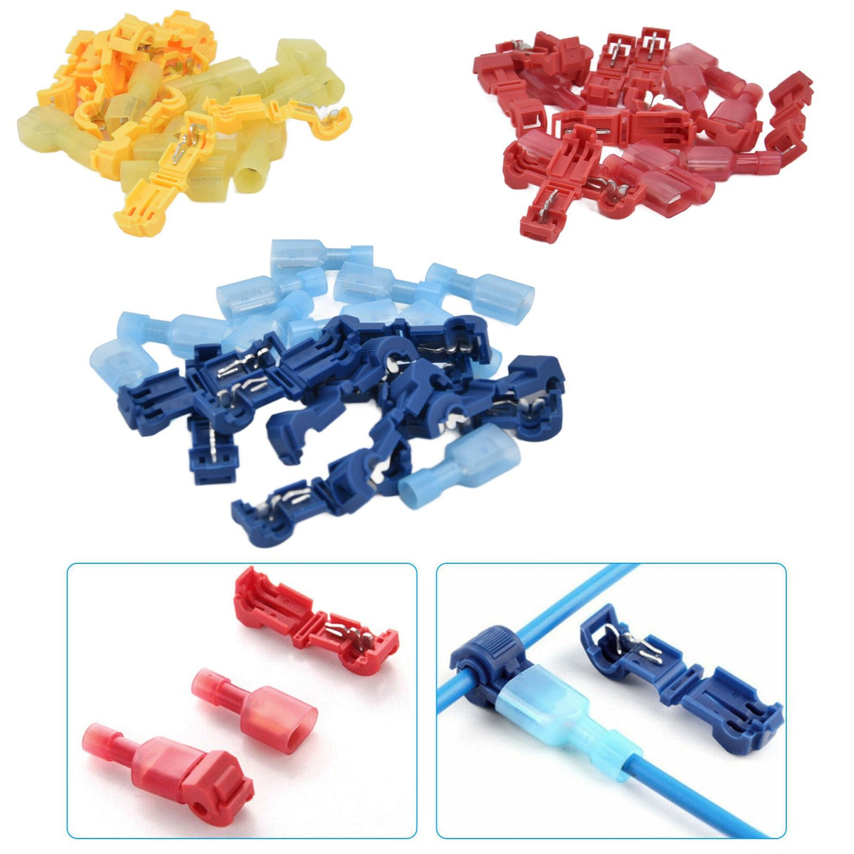 Disconnect Connector Kit T Shape Electrical Insulated Terminals for Home Decoration Circuit Repair