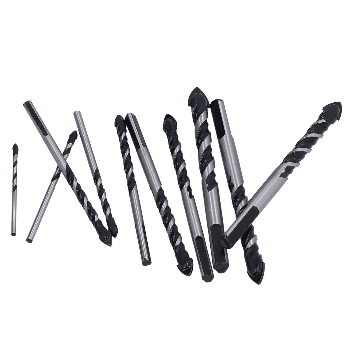 10 Pcs Masonry Drill Bits Set Industrial Strength Carbide Tips with Storage Case for Tile Brick Cement Concrete