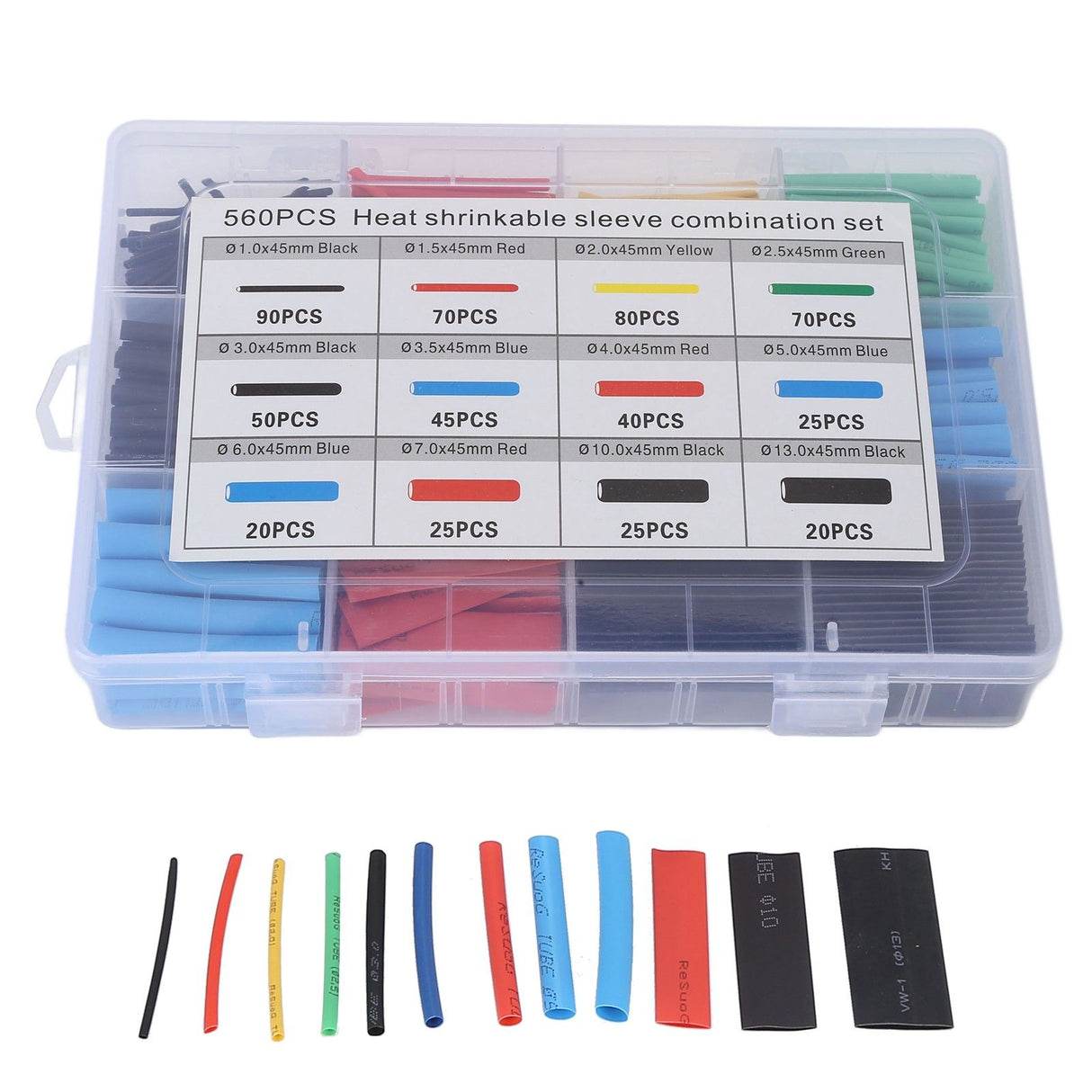 560 Pcs Heat Shrink Tube Wire Shrink Wrap Flame Retardant Insulated Heat Shrinkable Tube Set