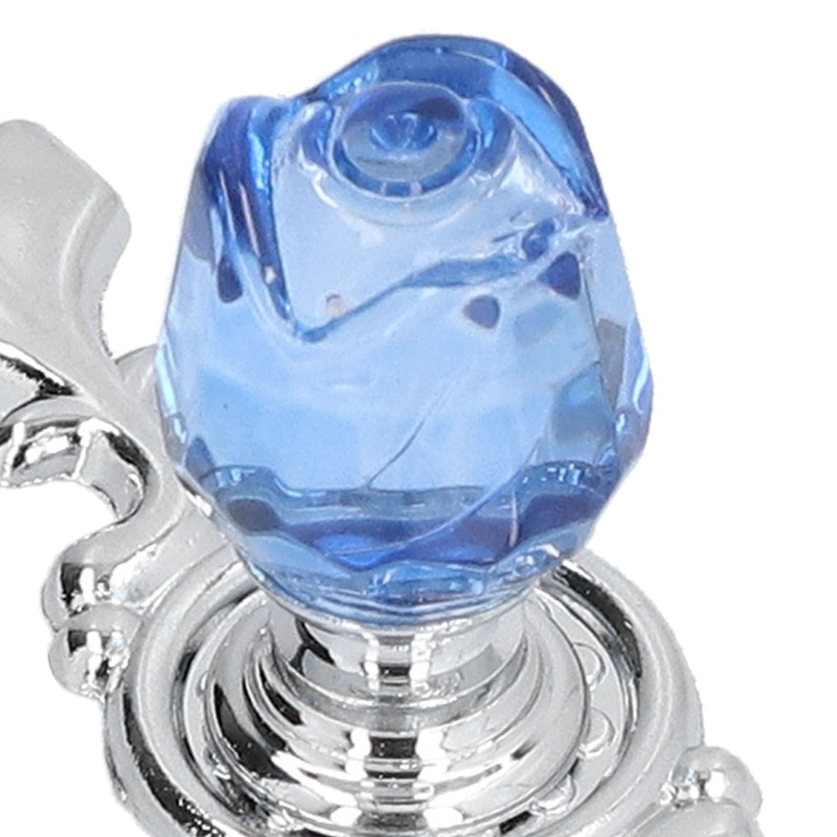 4 Pcs Crystal Handle with Plate European Style Modern Simple Pulls Handles for Drawer Dreser CabinetsBlue