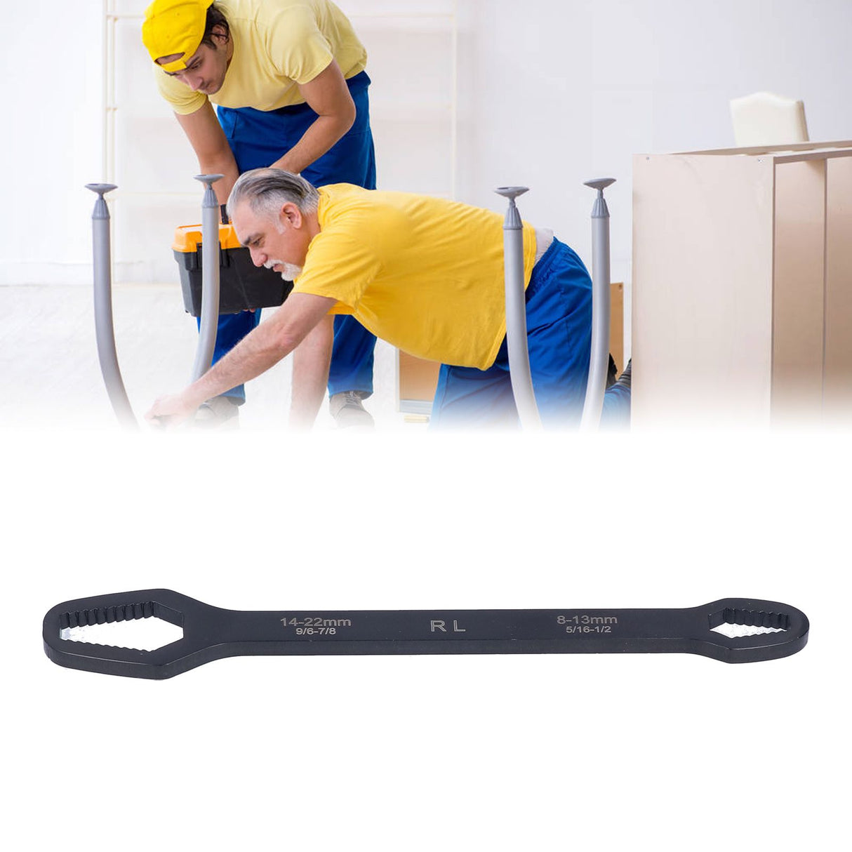 Multifunctional Self Tightening Universal Wrench 8‑22mm High Hardness Double Ended WrenchBlack