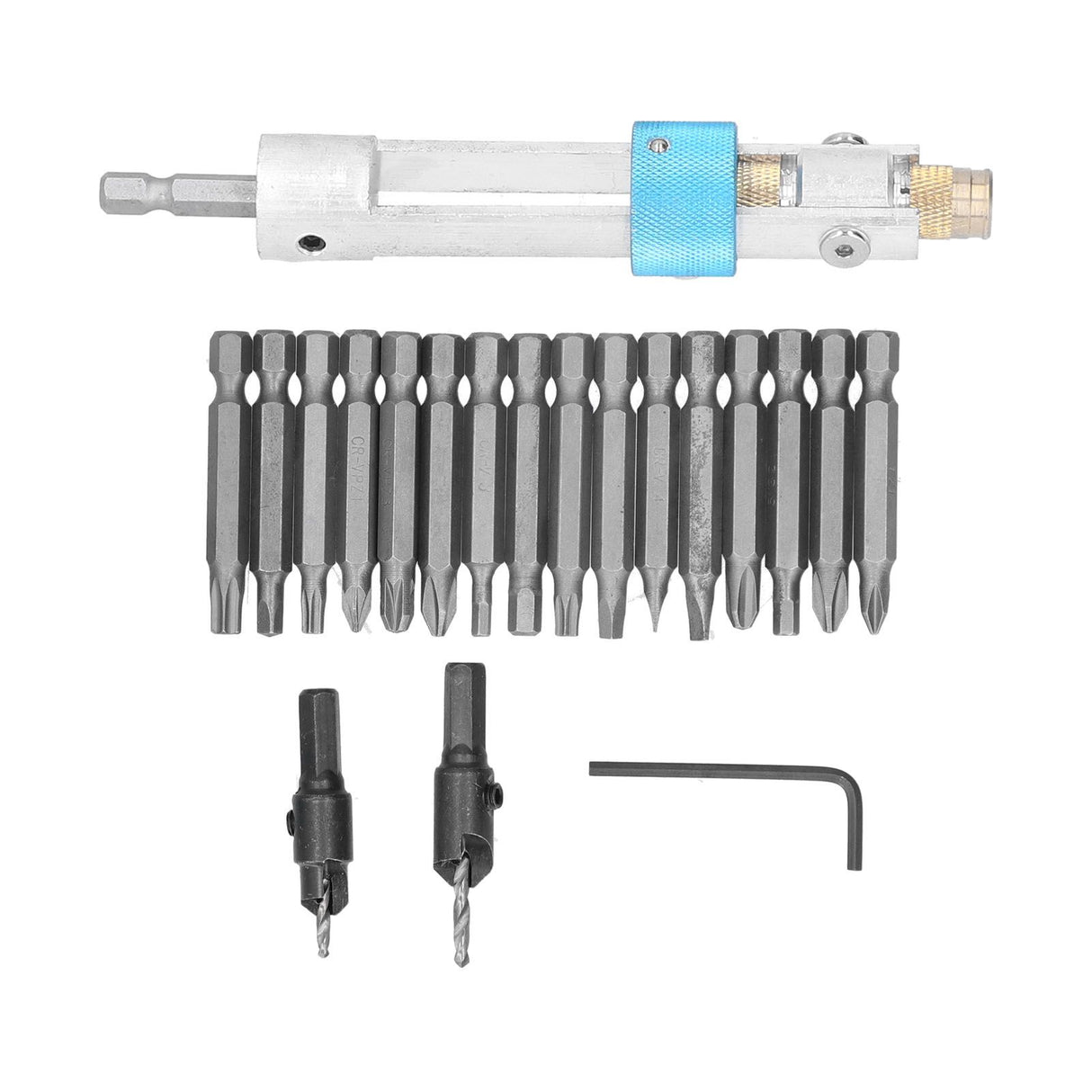 20Pcs/Set Countersink Drill Bit High Speed Steel Screwdriver Bits Screw Driver Converter Hand Tool Repair Set