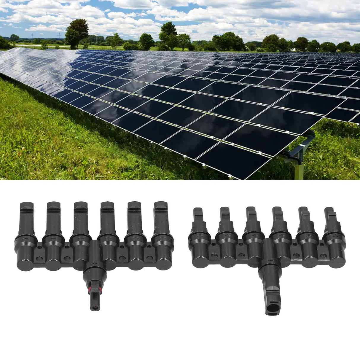 1 to 6 Branch Connector 6 Way Solar Panel Branch Connector Waterproof Male Female Cable Connector