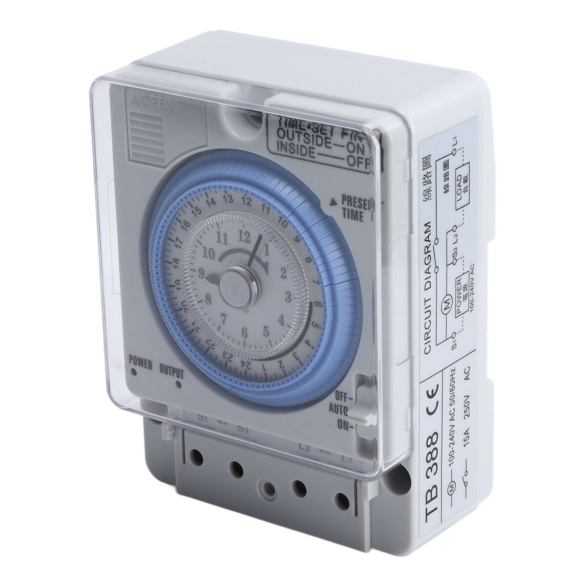Timer Switch Mechanical Time Switch for Household Time Control Electronic Equipment Supplies 100V‑240V TB388