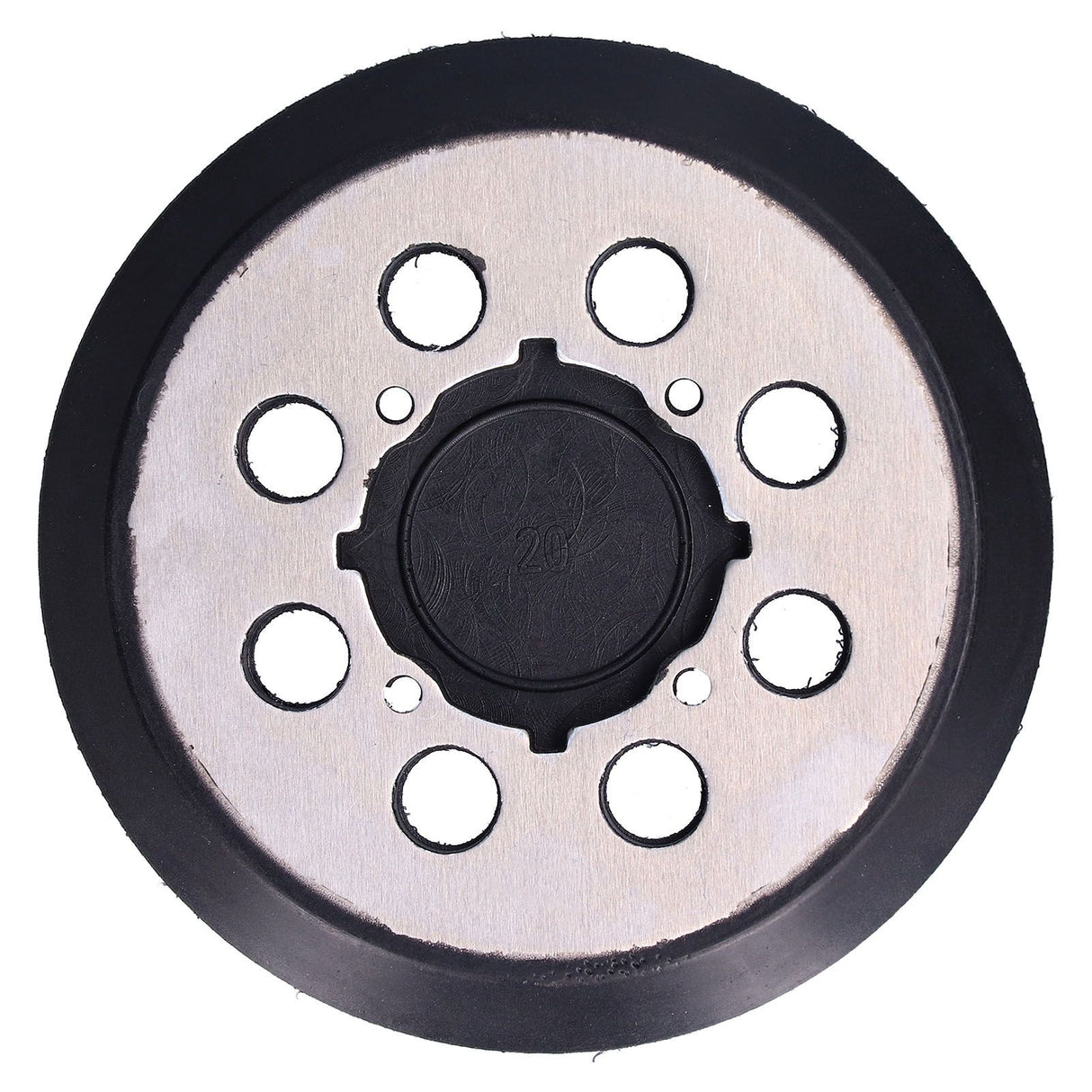 5in Polisher Backing Plate 8‑Hole Black Aluminum Alloy for Electric Sander Finishing Buffing