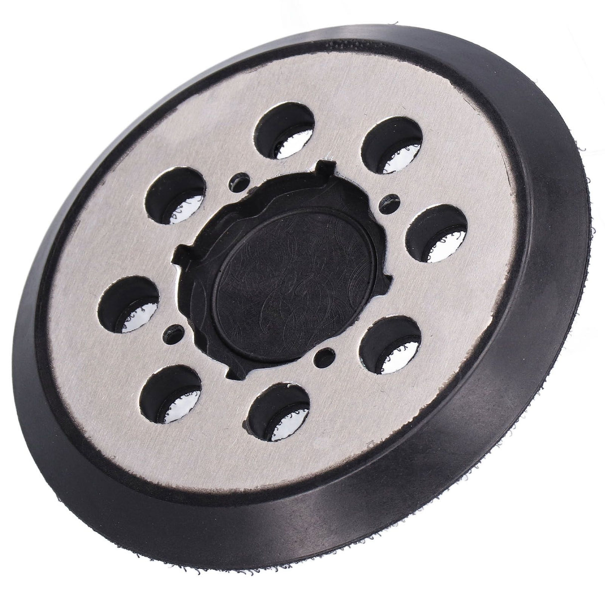 5in Polisher Backing Plate 8‑Hole Black Aluminum Alloy for Electric Sander Finishing Buffing