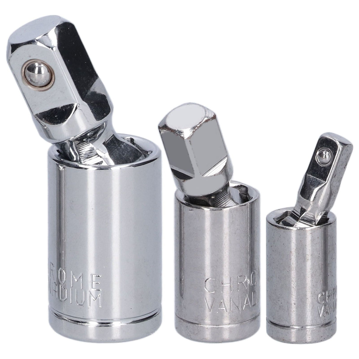 3pcs Universal Joint Socket Adapter 1/2 3/8 1/4 Chrome Vanadium Steel Conversion Tool for Ratchet Wrench