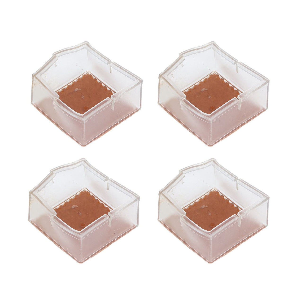8pcs/set Silicone Chair Caps Table Foot Pads Anti Slip Transparent Square Leg Protection Cover