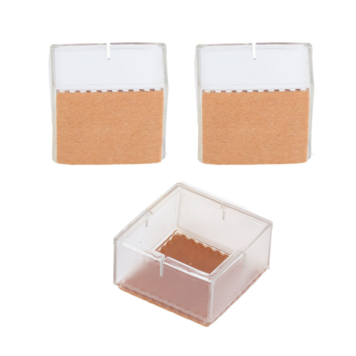 8pcs/set Silicone Chair Caps Table Foot Pads Anti Slip Transparent Square Leg Protection Cover