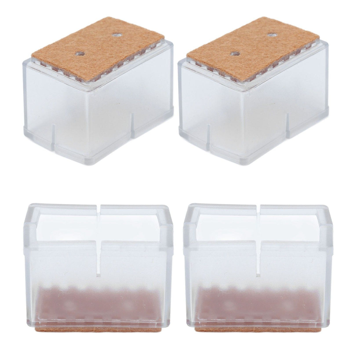 16pcs Square Silicone Chair Leg Protectors Elastic Good Mute Effect Furniture Leg Cover for Hardwood Floors