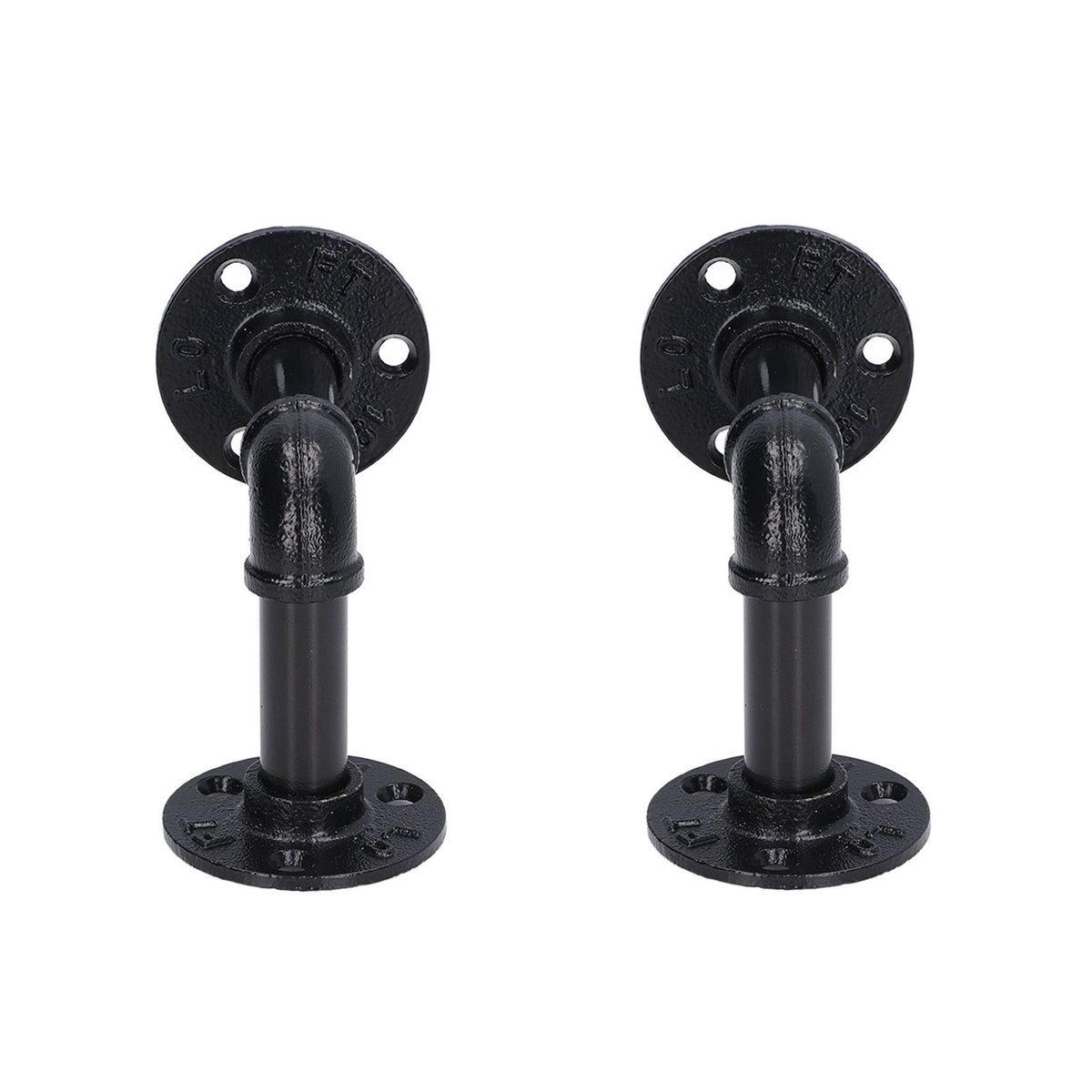 Pipe Shelf Brackets Iron Black Retro Wall Mounted Clapboard Support Frame Racks Set