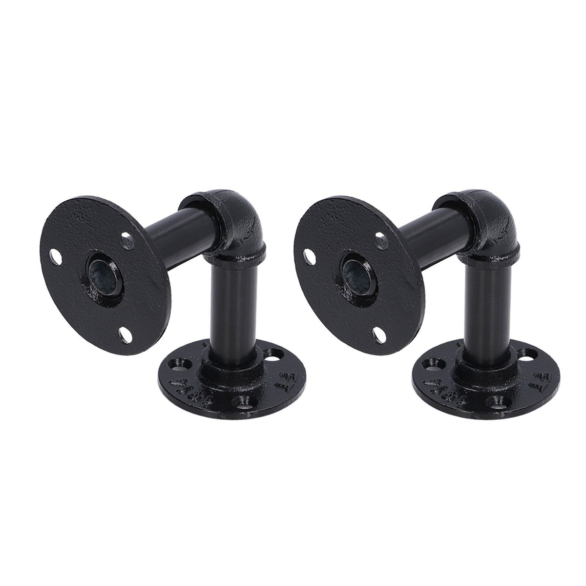 Pipe Shelf Brackets Iron Black Retro Wall Mounted Clapboard Support Frame Racks Set