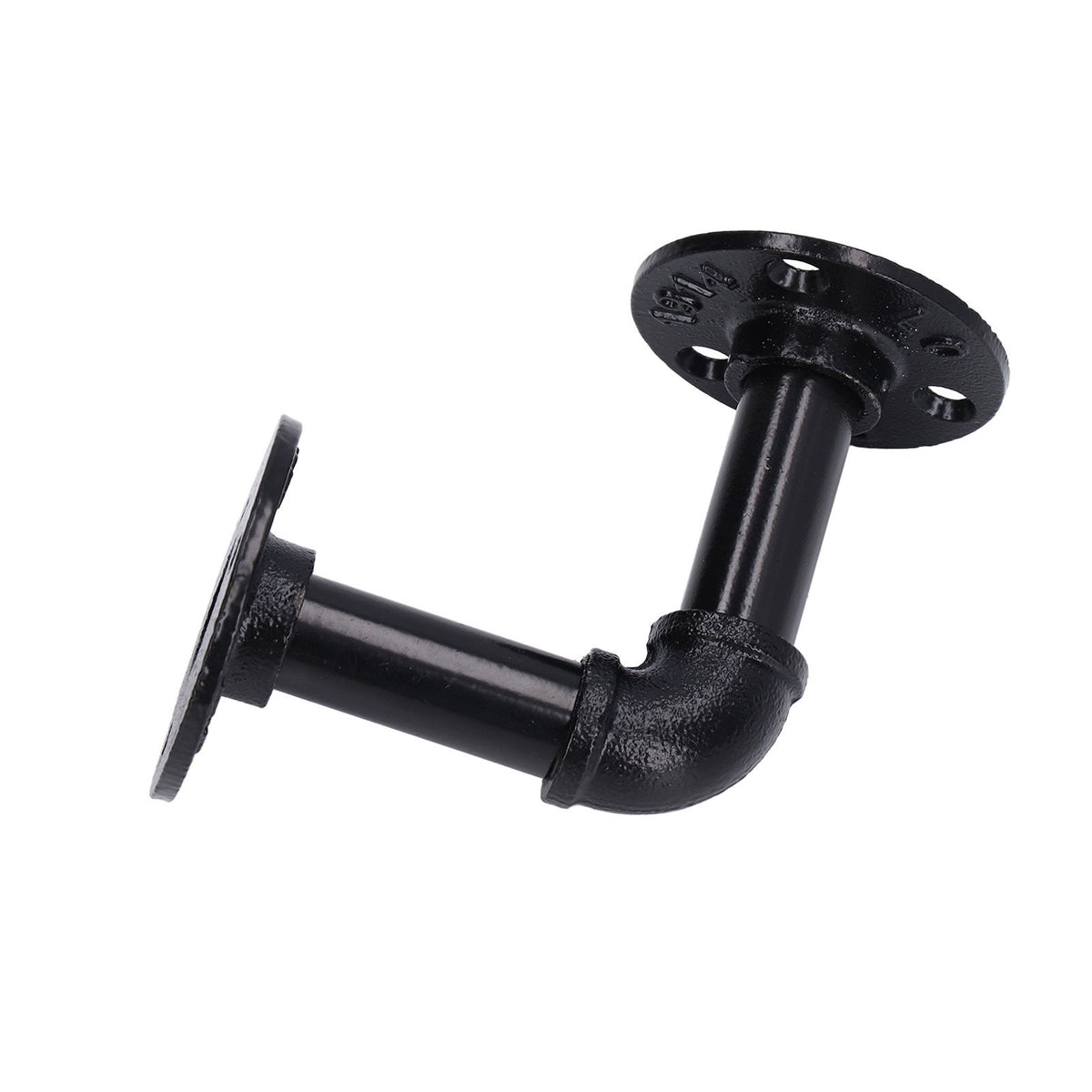 Pipe Shelf Brackets Iron Black Retro Wall Mounted Clapboard Support Frame Racks Set