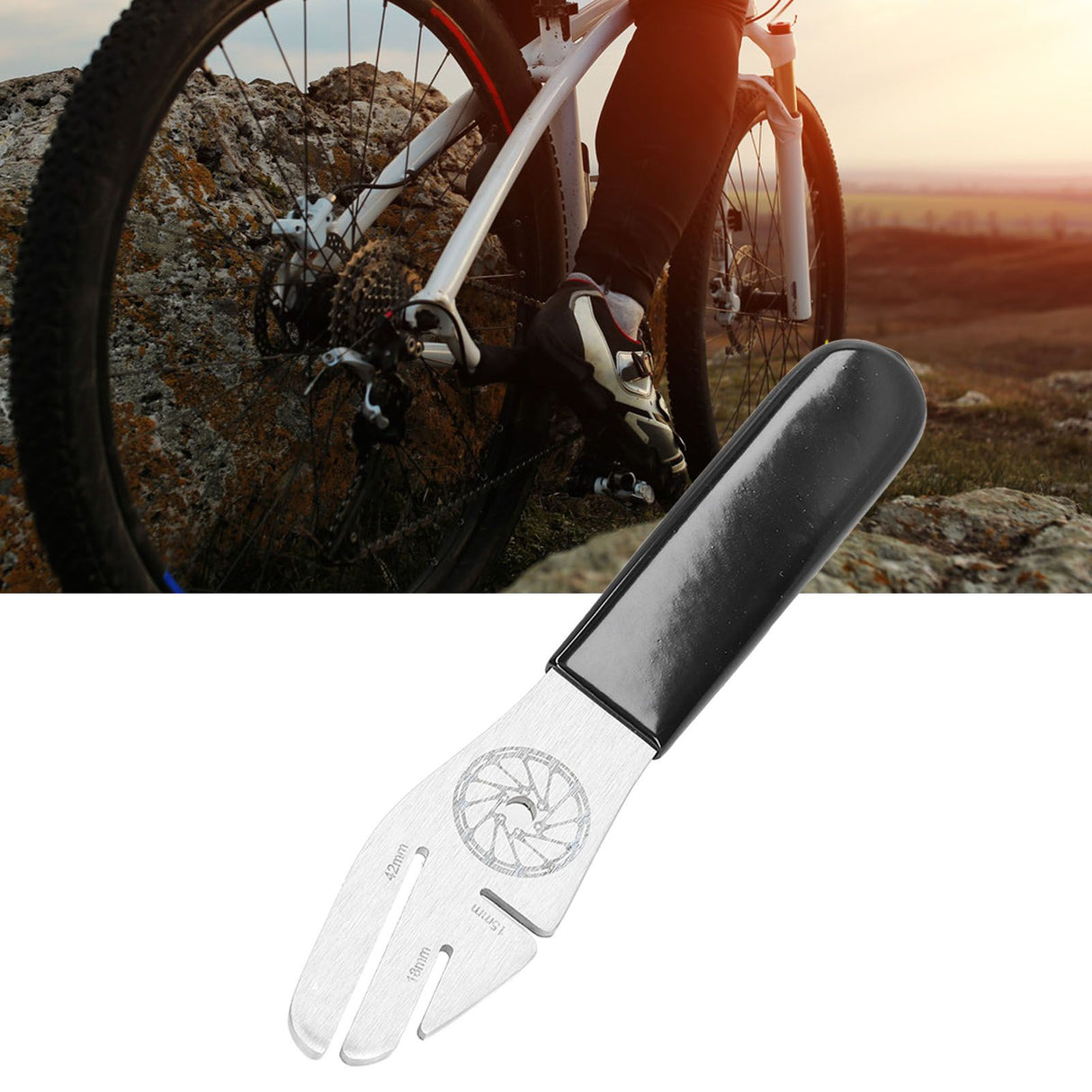 Bicycle Disc Rotor Alignment Tool Rotor Stainless Steel Bike Brake Wrench with 3 Slots for Bike Alignment