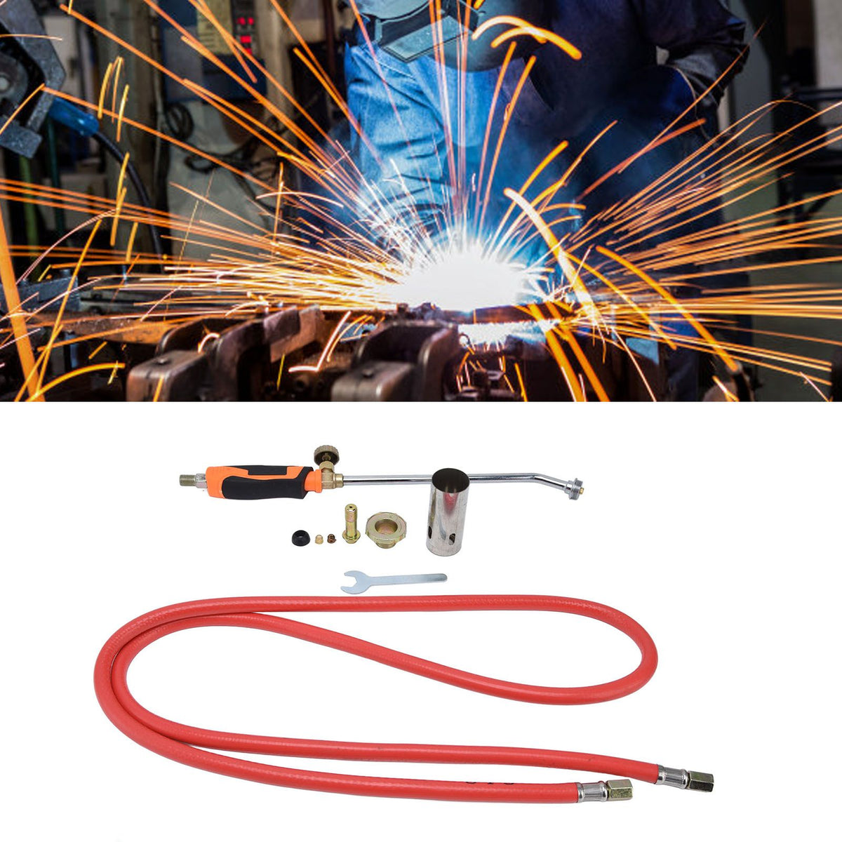 Welding Heating Torch Liquefied Gas Weeding Torch Portable Outdoor Flamethrower with 2m Tube for Household