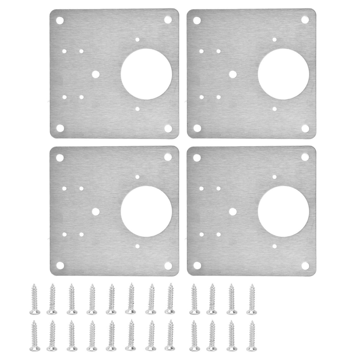 4Set Hinge Plate Stainless Steel Hinge Side Plate Cabinet Door Hinge Repair Bracket for Home Kitchen