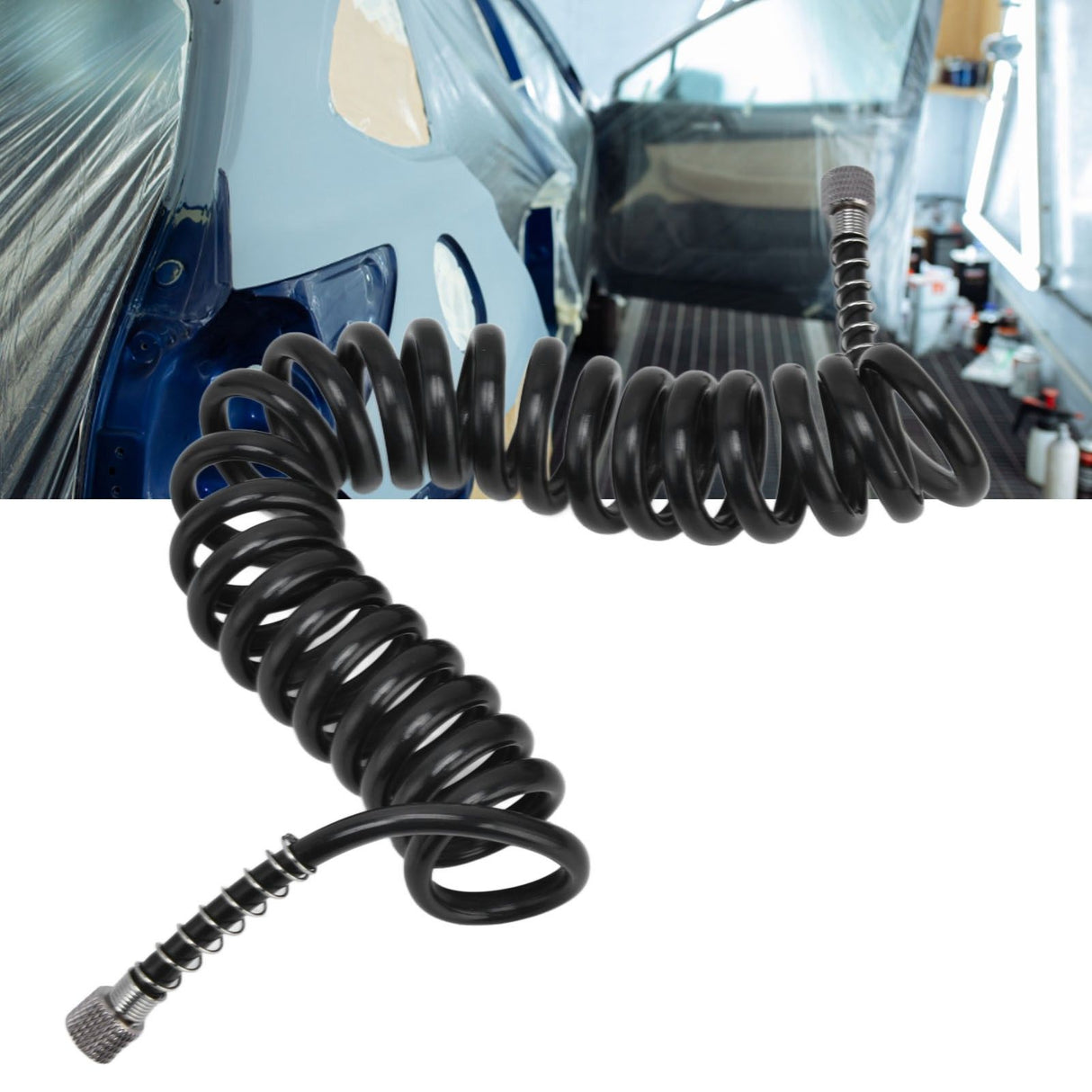 Air Hose Polyurethane Coil Air Hose with G1/8 Female Thread Fittings for Paint Airbrush Accessories