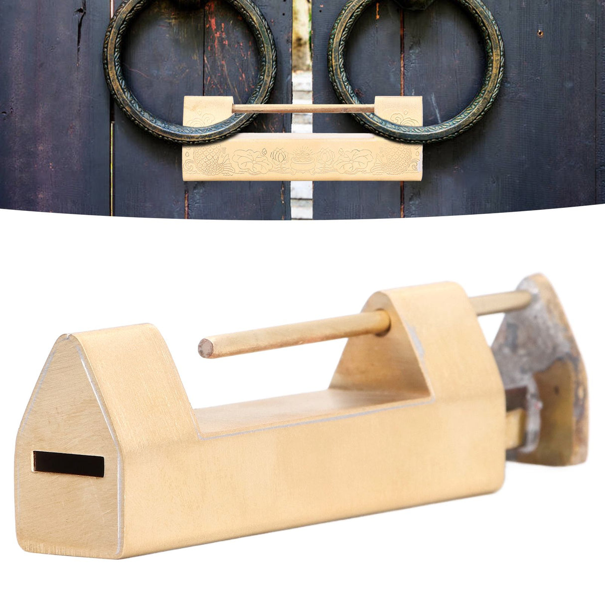Antique Style Padlock 5cm Spacing Horizontal Lock with Key for Jewelry Box Wooden Box Cabinet Door
