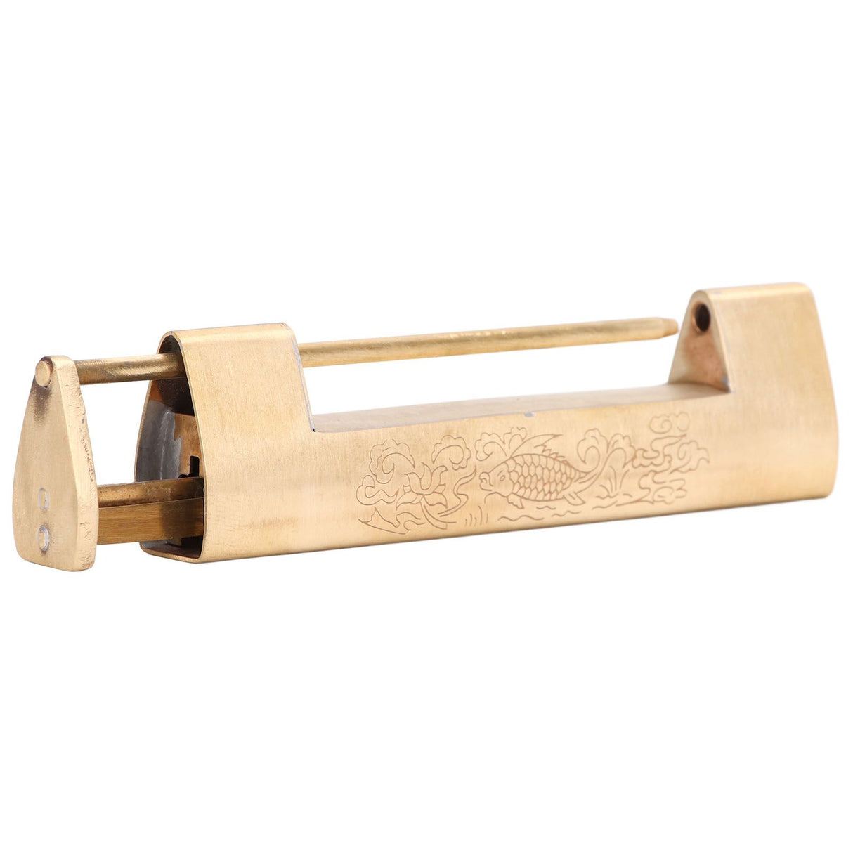 Brass Antique Padlock 8cm Spacing Delicate Chinese Old Style Jewelry Box Padlock with Key