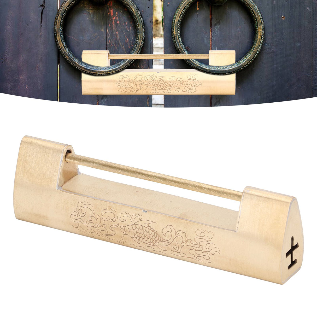 Brass Antique Padlock 8cm Spacing Delicate Chinese Old Style Jewelry Box Padlock with Key