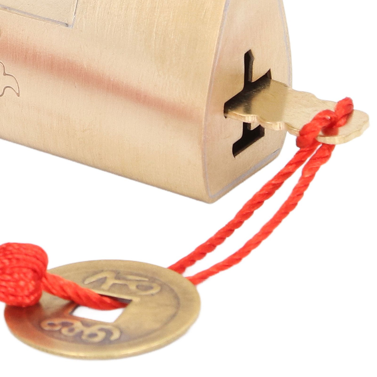Brass Antique Padlock 8cm Spacing Delicate Chinese Old Style Jewelry Box Padlock with Key