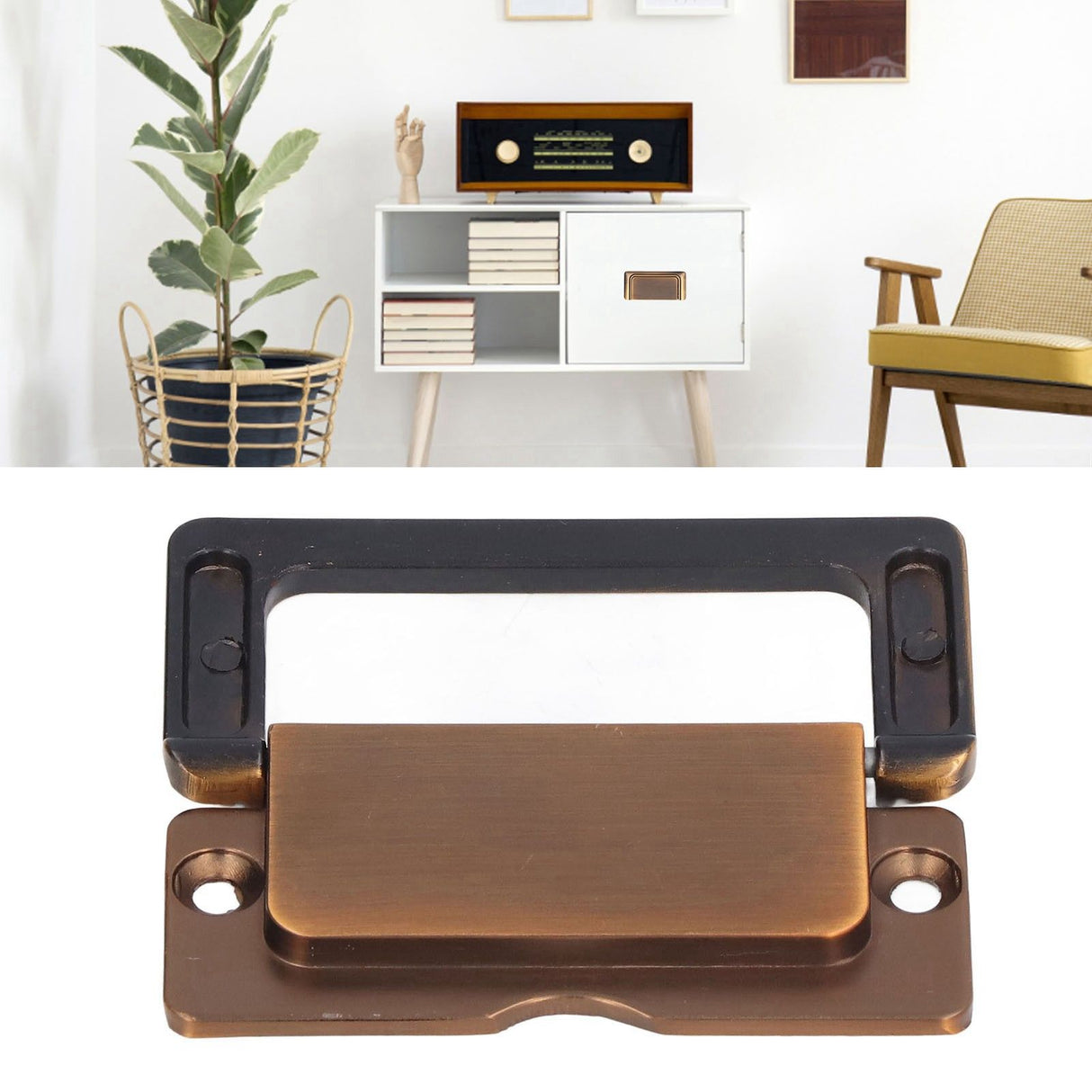 Recessed Door Handle Simple Matte Retro Free Punch Drawer Wardrobe Cabinet Door Concealed Handle