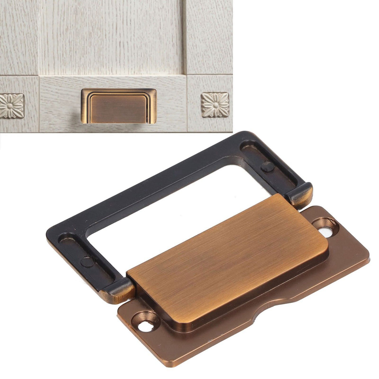 Recessed Door Handle Simple Matte Retro Free Punch Drawer Wardrobe Cabinet Door Concealed Handle