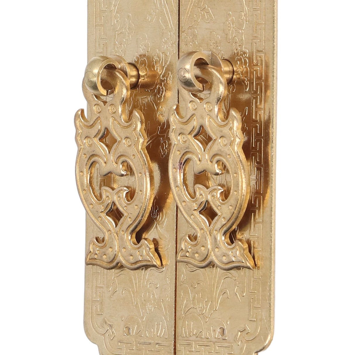 Cabinet Faceplate Brass Material Elegant Retro Botanical Pattern Decorative Chinese Antique Cabinet Handles for Dressers
