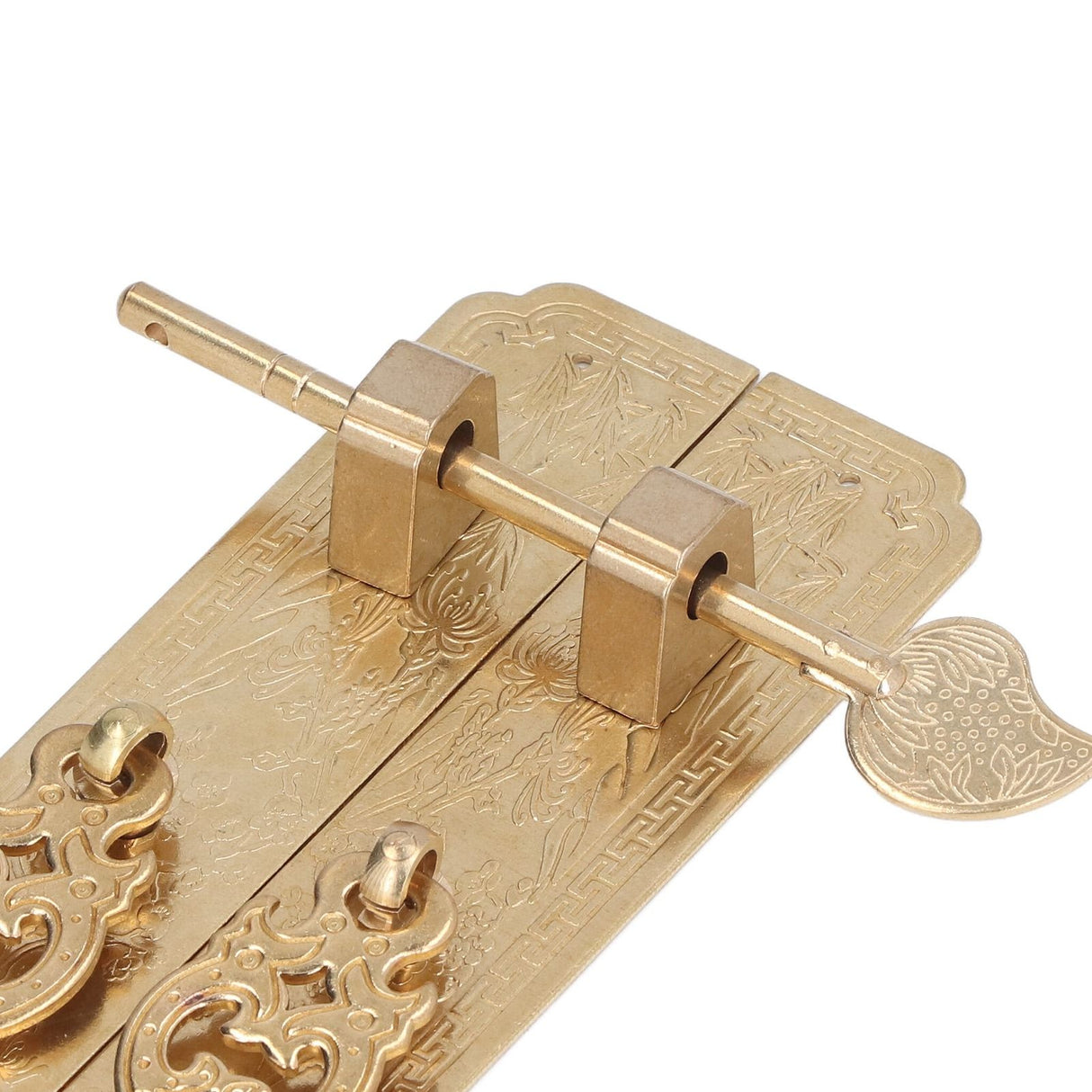 Cabinet Faceplate Brass Material Elegant Retro Botanical Pattern Decorative Chinese Antique Cabinet Handles for Dressers