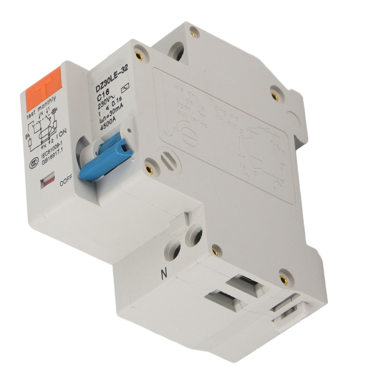 Circuit Breaker 1P 16A 220V Overload Short Circuit Leakage Protection Residual Current Circuit Breaker for 50/60Hz