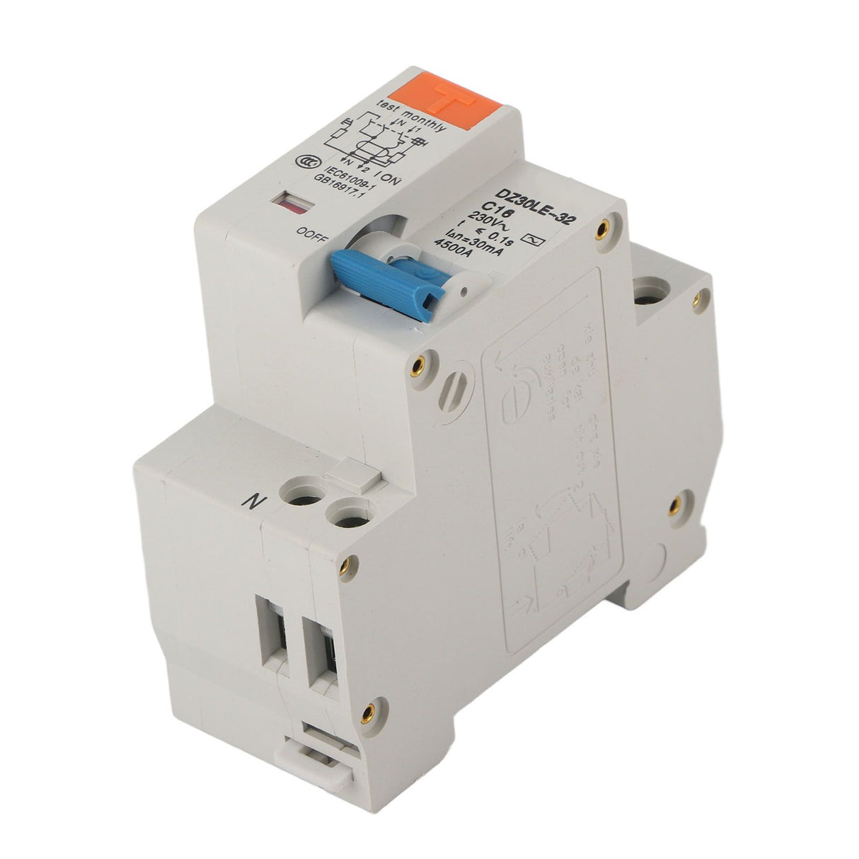 Circuit Breaker 1P 16A 220V Overload Short Circuit Leakage Protection Residual Current Circuit Breaker for 50/60Hz