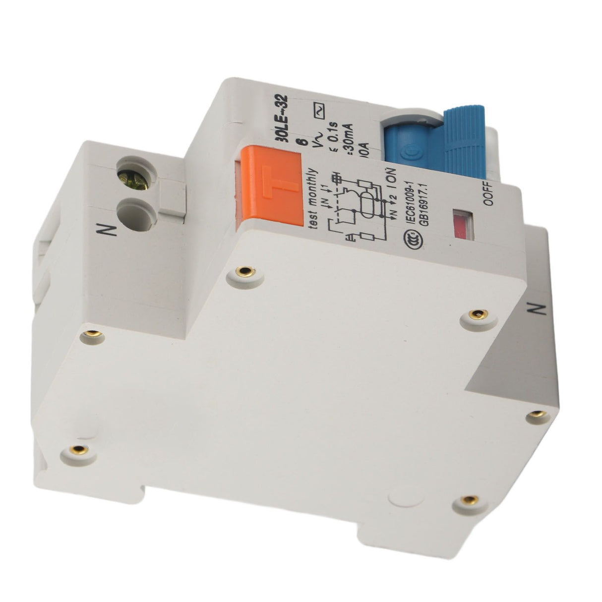Circuit Breaker 1P 16A 220V Overload Short Circuit Leakage Protection Residual Current Circuit Breaker for 50/60Hz