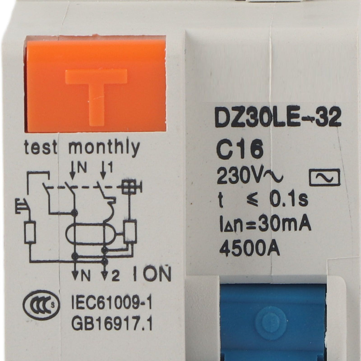 Circuit Breaker 1P 16A 220V Overload Short Circuit Leakage Protection Residual Current Circuit Breaker for 50/60Hz