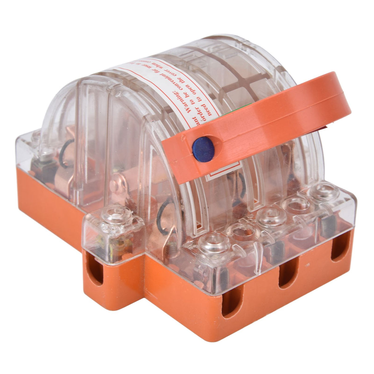 AC 380V 32A 3 Pole Knife Switch with LED Indicator Copper Transparent Shell Double Throw Disconnect Knife Switch