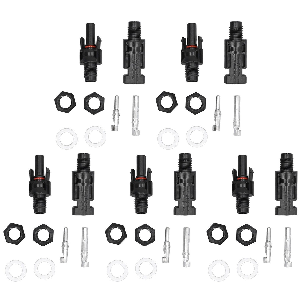 5 Sets Solar Branch Connectors UV Protection Male Female Header Board End Connector(PV-BMC(1000V) )