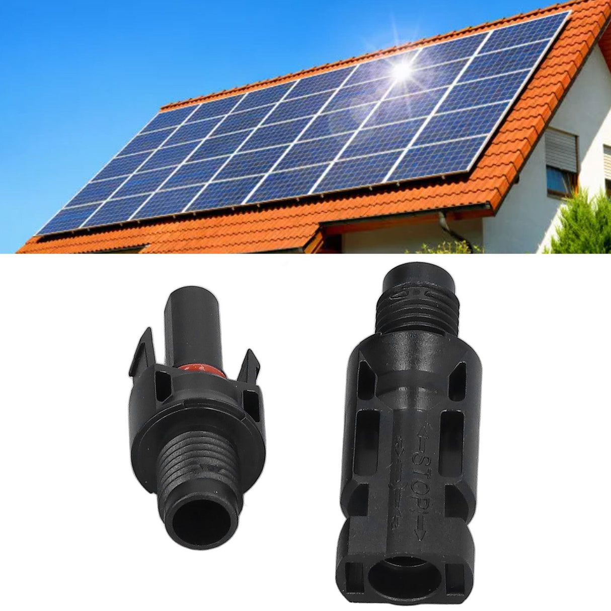 5 Sets Solar Branch Connectors UV Protection Male Female Header Board End Connector(PV-BMC(1000V) )